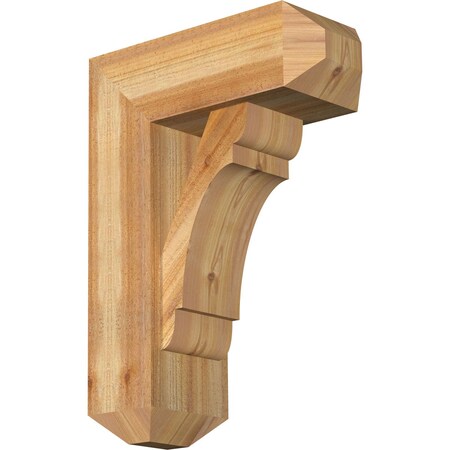 Ekena Millwork Olympic Craftsman Rough Sawn Bracket w/ Offset Brace, Western Red Cedar, 8"W x 20"D x 28"H BKT0806X20X28OLY04RWR